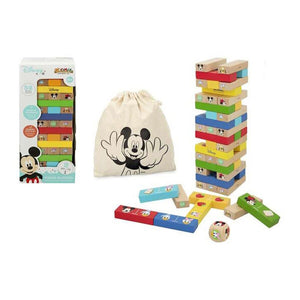 Bloques apilables Disney Mickey, 52 piezas, madera y plástico.
