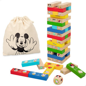 Bloques apilables Disney Mickey, 52 piezas, madera y plástico.