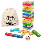 Bloques apilables Disney Mickey, 52 piezas, madera y plástico.